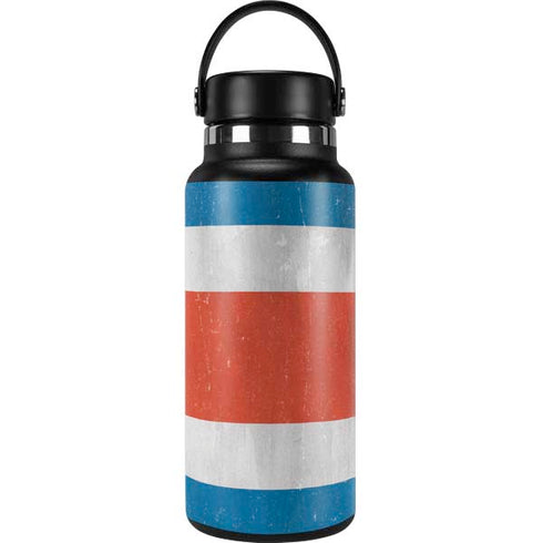 Costa Rican Flag Distressed Hydro Flask 32oz Wide Mouth Skin